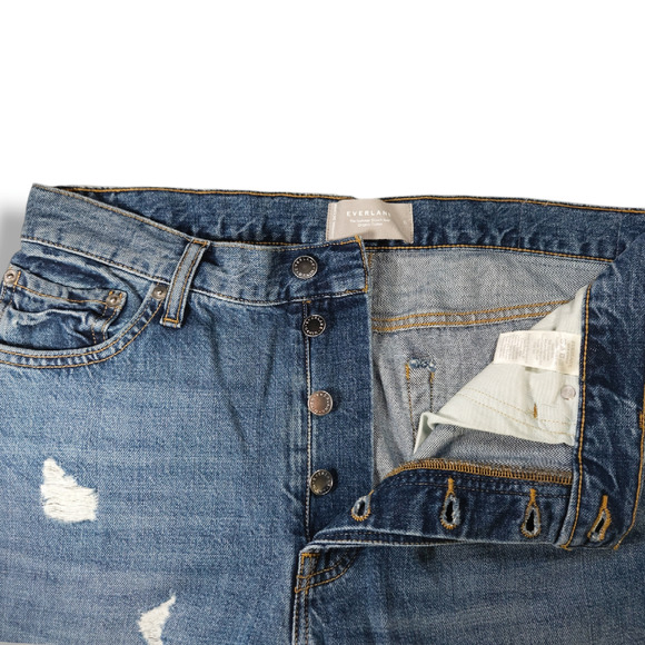 NWOT Everlane The Summer Slouch Button Fly Crop Jeans Sz. 27x25 Tularosa Blue - Picture 7 of 14